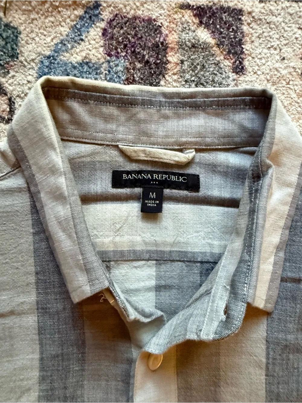 Banana Republic Vertical Stripe Linen Button-Down Shirt